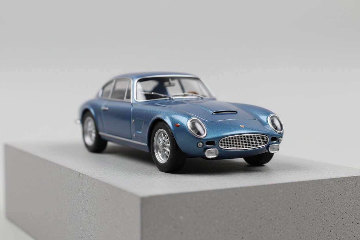 Detailed diecast model car on display