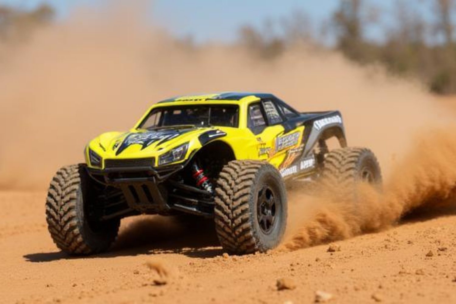 Radio control off-road truck in action