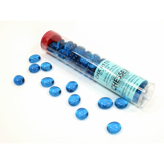 Chessex Translucent Aqua Blue Glass Stones Qty 40 or more in 5