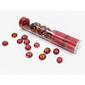 Chessex Iridized Red Glass Stones Qty 40 or more in 5 1/2" Tube