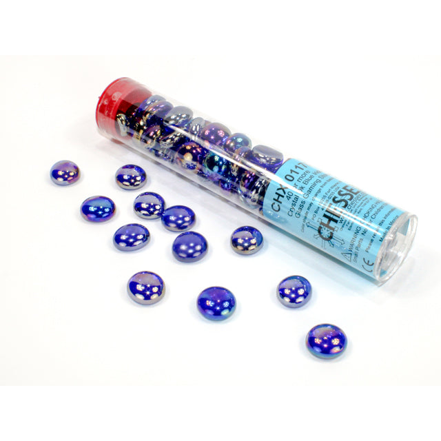 Chessex Iridized Dark Blue Glass Stones Qty 40 or more in 5