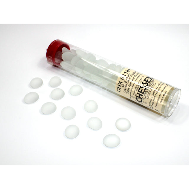 Chessex Frosted Clear Glass Stones Qty 40 or more in 5 1/2" Tube