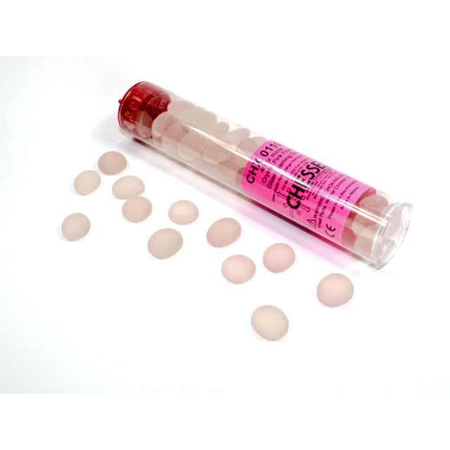 Chessex Frosted Pink Glass Stones Qty 40 or more in 5 1/2" Tube