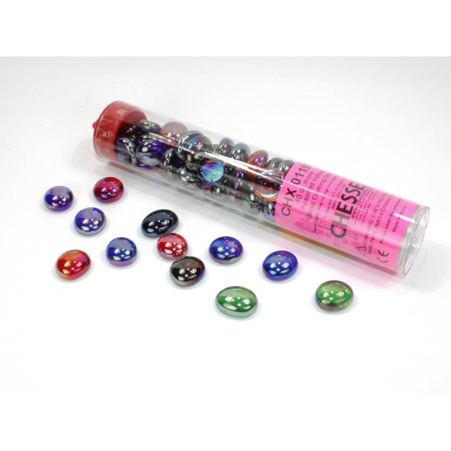 Chessex Iridized Assorted Colors Glass Stones Qty 40 or more in