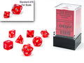 Chessex Transparent Mini-Polyhedral Red/white 7