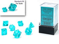 Chessex Transparent Mini-Polyhedral Teal/white 7