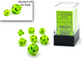 Chessex Vortex Mini-hedral Bright Green/black 7-Die Set