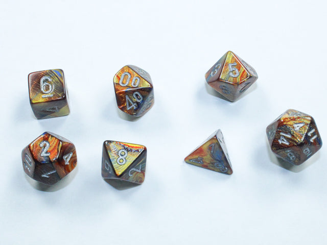 Chessex Lustrous Mini-hedral Gold/silver 7-Die set