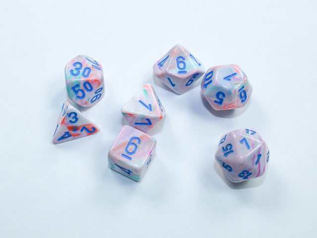Chessex Festive Mini-hedral Pop Art/blue 7-Die set