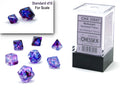 Chessex Nebula Mini-hedral Nocturnal/blue Luminary 7-Die set