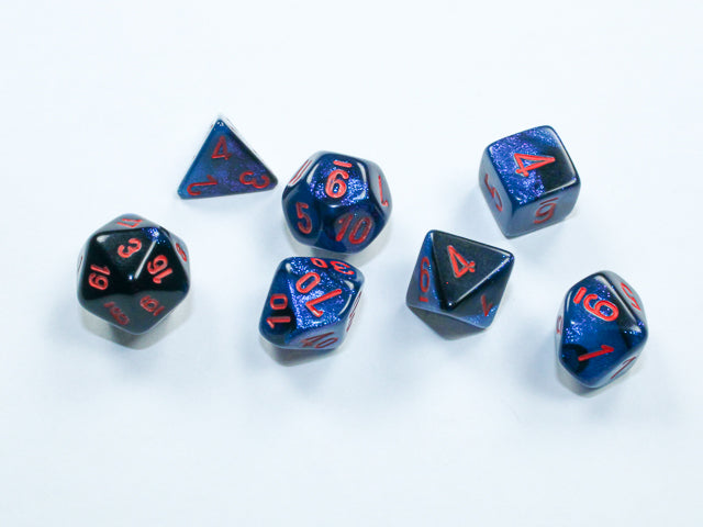 Chessex Gemini Mini-hedral Black-Starlight/red 7-Die Set