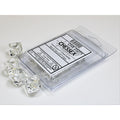 Chessex Translucent Clear/white Set of Ten d10s