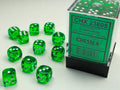 Chessex Translucent 12mm d6 (36 Dice) Green/whit