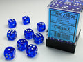 Chessex Translucent 12mm d6 (36 Dice) Blue/white