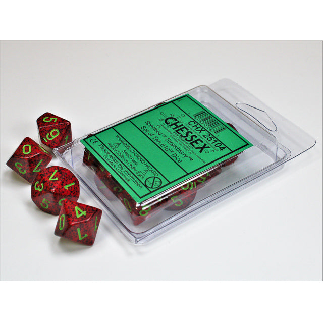 Chessex Speckled Strawberry Set of Ten d10s