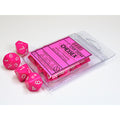 Chessex Opaque Pink/white Set of Ten d10s