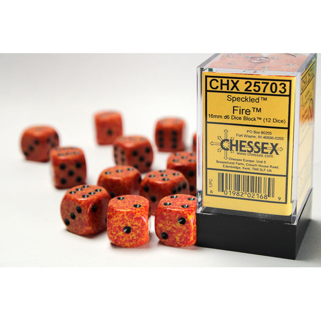 Chessex Speckled 16mm d6 Fire Dice Block (12 dice)