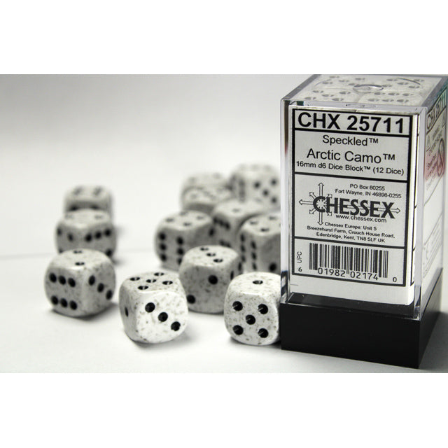 Chessex Speckled 16mm d6 Arctic Camo Dice Block (12 dice)