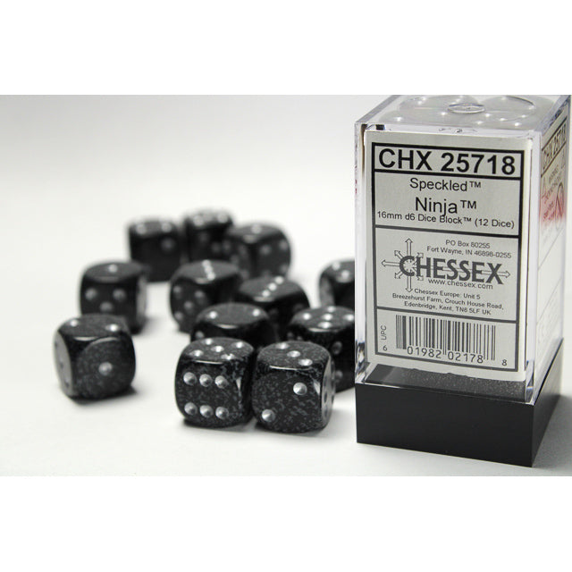 Chessex Speckled 16mm d6 Ninja Dice Block (12 dice)