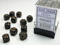 Chessex Opaque 12mm d6 (36 Dice) Black/gold