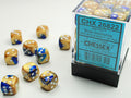 Chessex Gemini 12mm d6 (36 Dice) Blue-Gold/white
