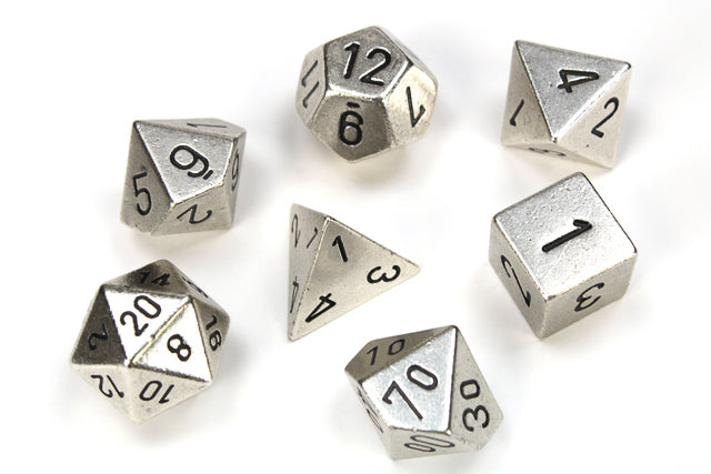 Chessex Metal Polyhedral 7-Die Set: Silver