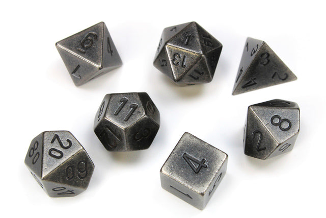 Chessex Metal Polyhedral 7-Die Set: Dark Metal