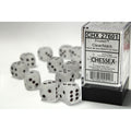 Chessex Frosted 16mm d6 Clear/black Dice Block (12 dice)