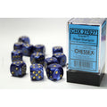 Chessex Scarab 16mm d6 Royal Blue/gold Dice Block (12 dice)
