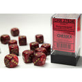 Chessex Vortex 16mm d6 Burgundy/gold Dice Block (12 dice)