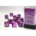 Chessex Festive 16mm d6 Violet/white Dice Block (12 dice)
