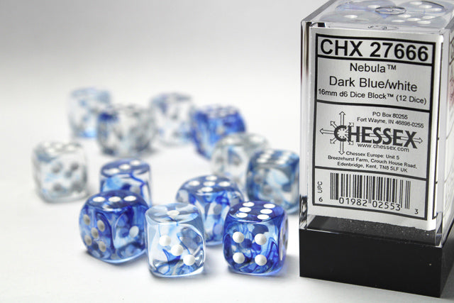 Chessex Signature 16mm d6 (12 Dice) Nebula Dark