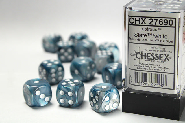 Chessex Lustrous Slate w/white Classic Polyhedra