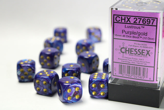Chessex Signature 16mm d6 (12 Dice) Lustrous Pur