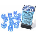 Chessex Borealis 16mm d6 Sky Blue/white Luminary Dice Block (12