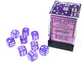 Chessex Borealis 12mm d6 Purple/white Luminary Dice Block (36