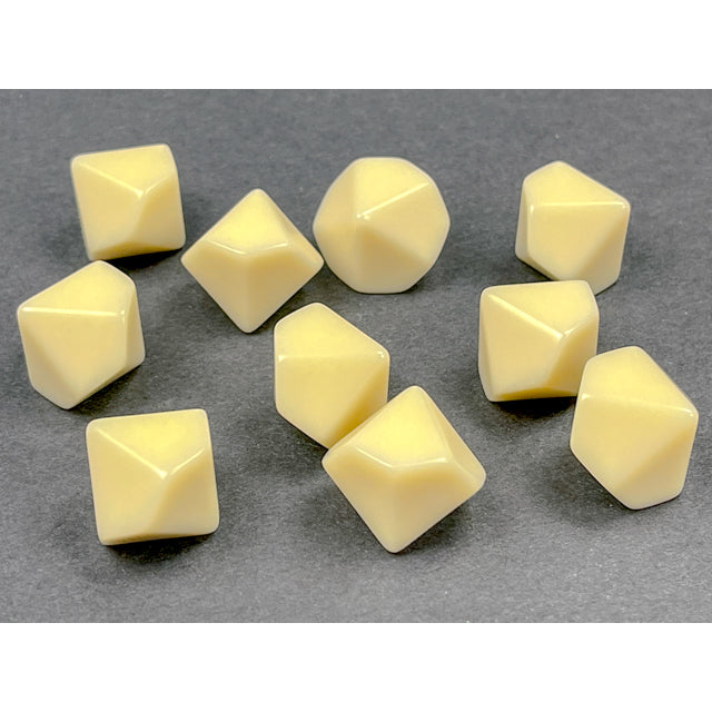 Chessex Opaque Polyhedral Bag of 10 Blank Ivory d10