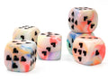 Chessex CHXXH6002 Festive Circus/Black w/ Heart Pips Luminary Single D6 Dice (16mm) (9250468200685)