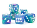 Chessex Festive Waterlily/White w/ Heart Pips Luminary Single