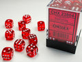 Chessex Translucent 12mm d6 (36 Dice) Red/white