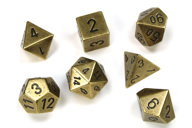 Chessex Metal Polyhedral 7-Die Set: Old Bronze