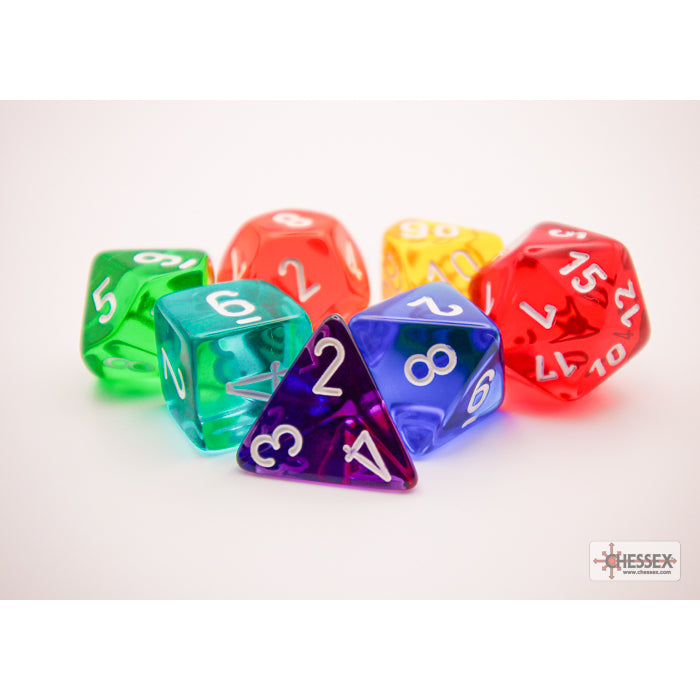 Chessex Prism Translucent GM & Beginner Player Polyhedral 7-Die