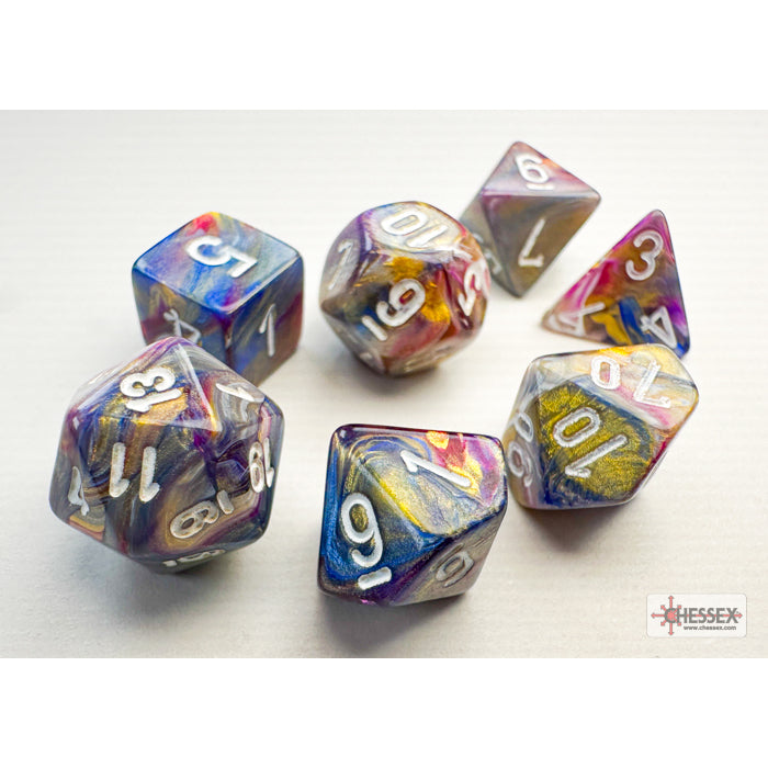 Chessex Festive Mini-hedral Carousel/white 7-Die Set