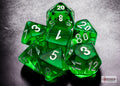 Chessex Transparent Mini-Polyhedral Green/white