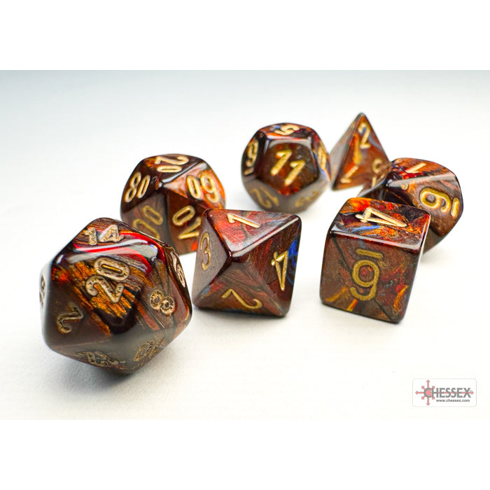 Chessex Scarab Mini-hedral Blue Blood/gold 7-Die Set