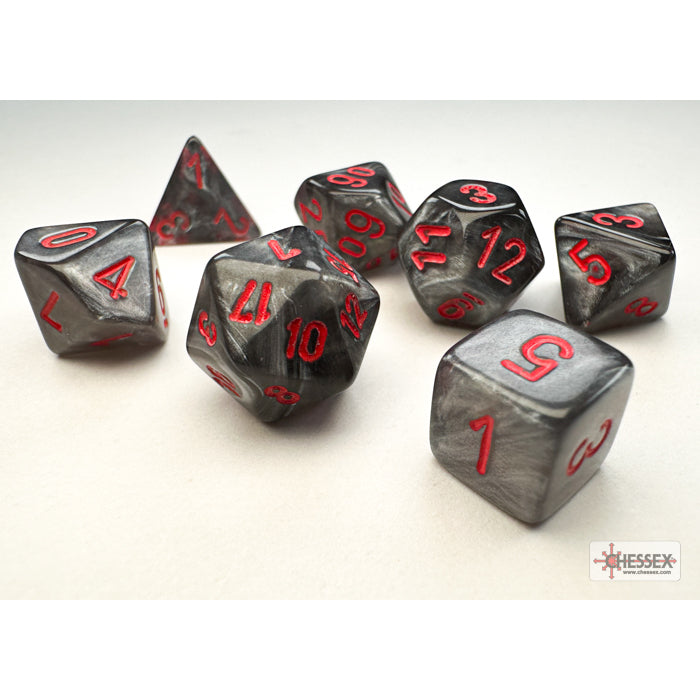 Chessex Velvet Mini-hedral Black/red 7-Die Set