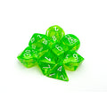 Chessex Translucent Polyhedral Rad Green/white 7-Die Set (with