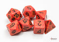 Chessex Fire Speckled Polyhedral 7-Die Set