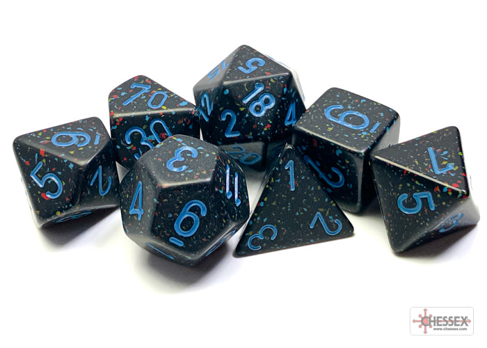 Chessex Blue Stars Speckled Polyhedral 7-Die Set