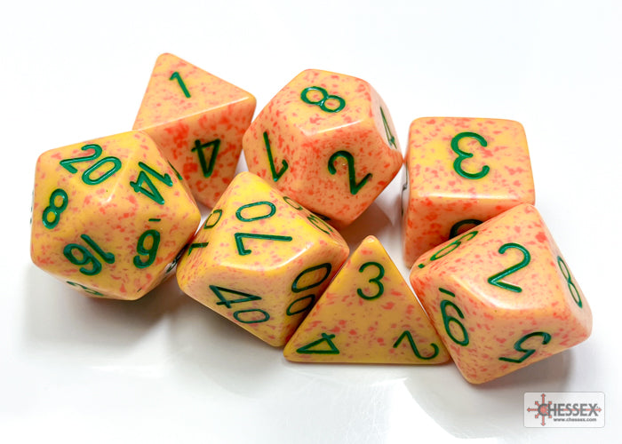 Chessex Lotus Speckled Polyhedral 7-Die Set